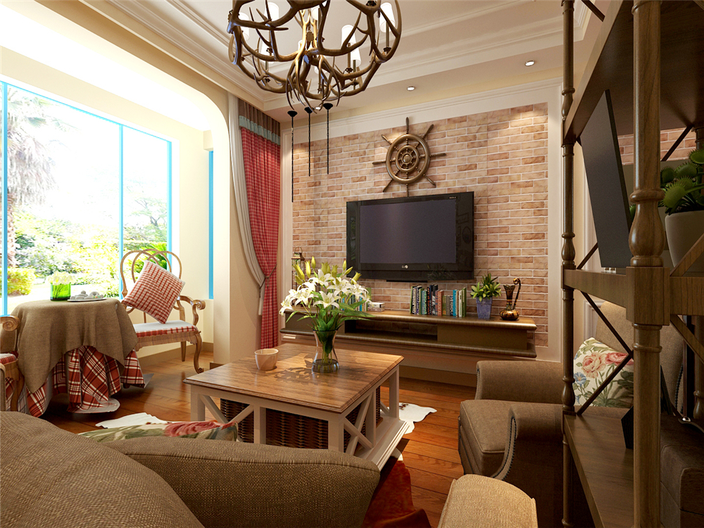美式 三居室 客厅图片来自沈阳林凤装饰装修公司在随意不羁的休闲美式的分享