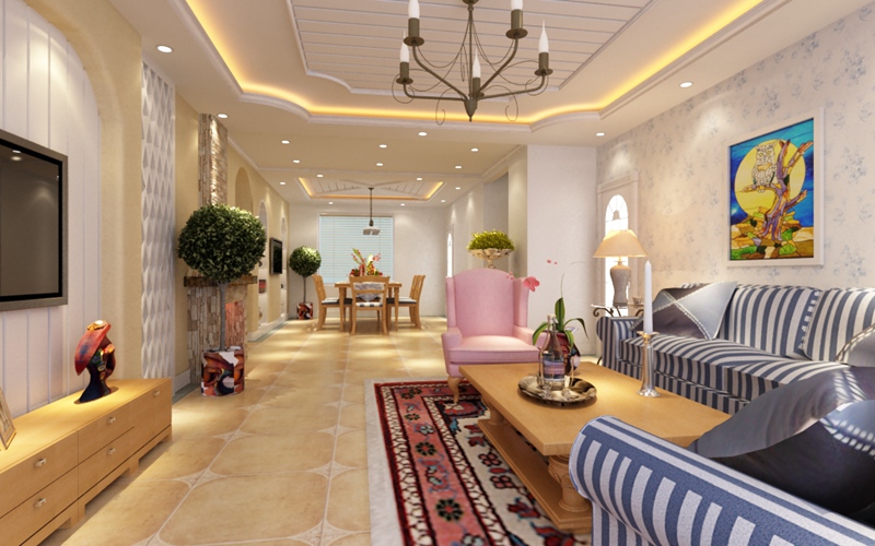 地中海 四室 客厅图片来自沈阳新饰家装饰在新世界花园145平米地中海式装修的分享