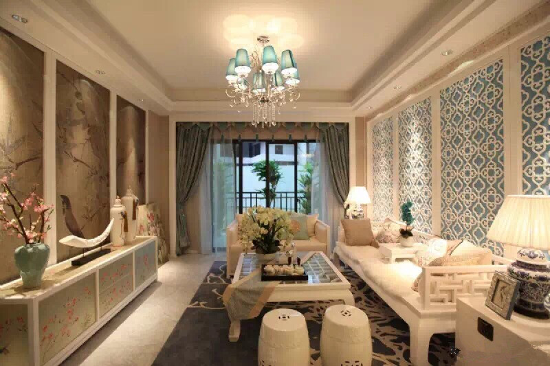 新古典风格 四居 婚房装修 老房翻新 客厅图片来自实创装饰上海公司在新古典风格传统与时尚相结合的分享