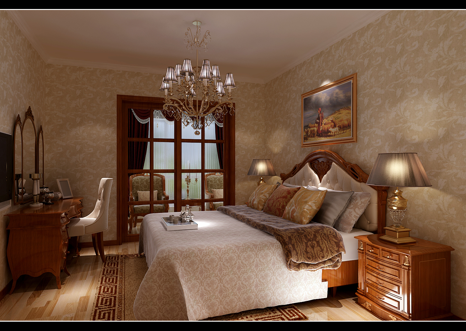 日升装饰 卧室图片来自装修设计芳芳在融侨城136平简欧的分享