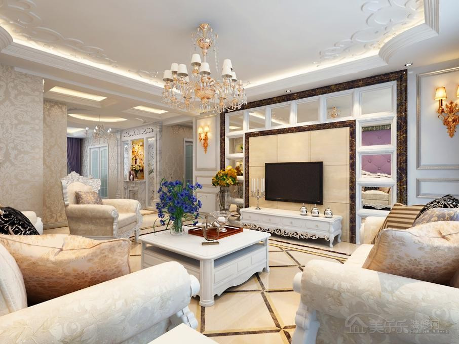 日升装饰 客厅图片来自装修设计芳芳在167欧式三居的分享
