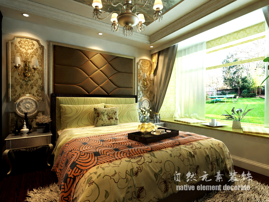 欧式 复古 奢华 卧室图片来自自然元素装饰在翡翠海岸——奢华欧式大宅的分享