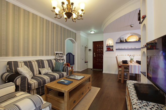 二居 客厅图片来自四川岚庭装饰工程有限公司在72平婚房地中海美式混搭设计的分享