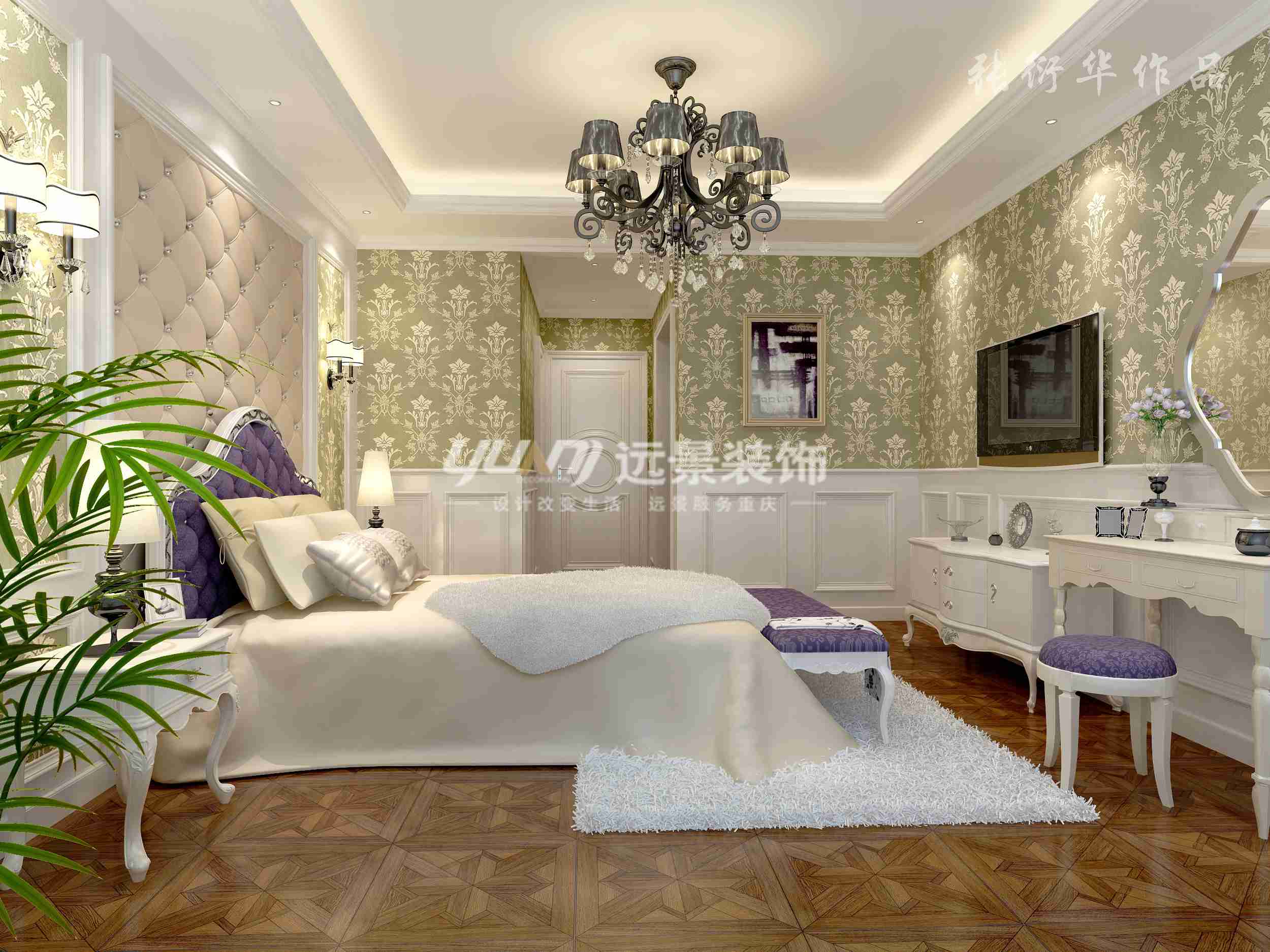 新古典 卧室图片来自重庆远景装饰_张其斌在新古典装修风格冷色调的分享