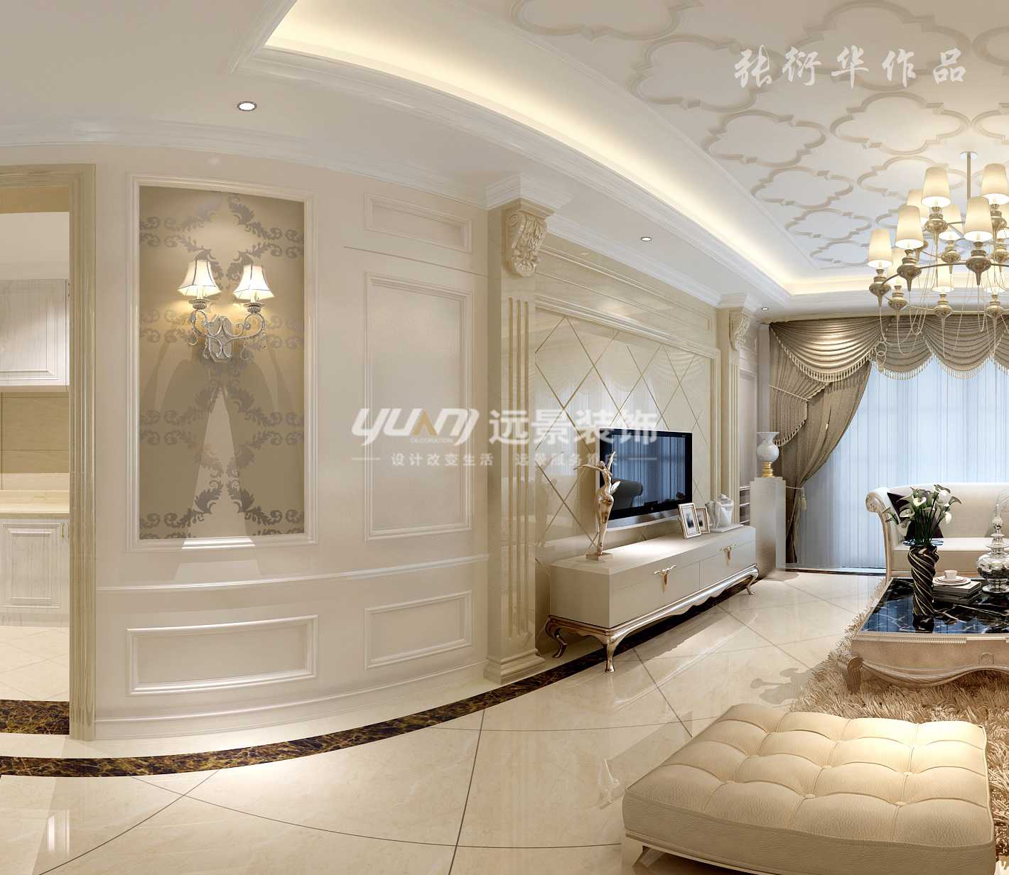 新古典 客厅图片来自重庆远景装饰_张其斌在新古典装修风格冷色调的分享