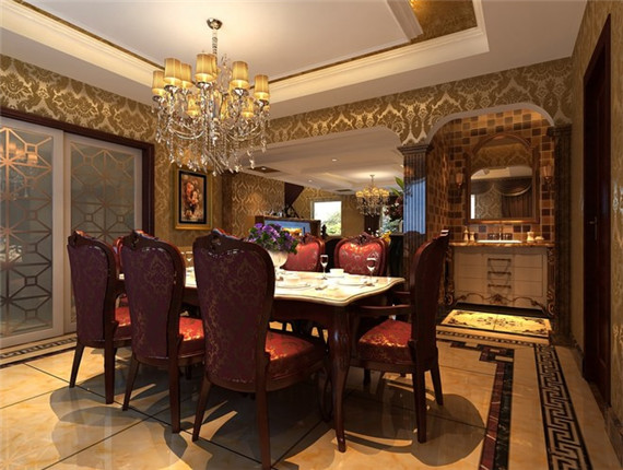 半包 新古典 餐厅图片来自日升装饰公司在200平三居欧式古典风的分享