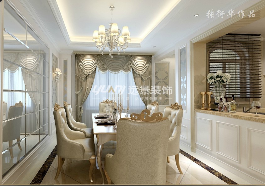 新古典 餐厅图片来自重庆远景装饰_张其斌在新古典装修风格冷色调的分享