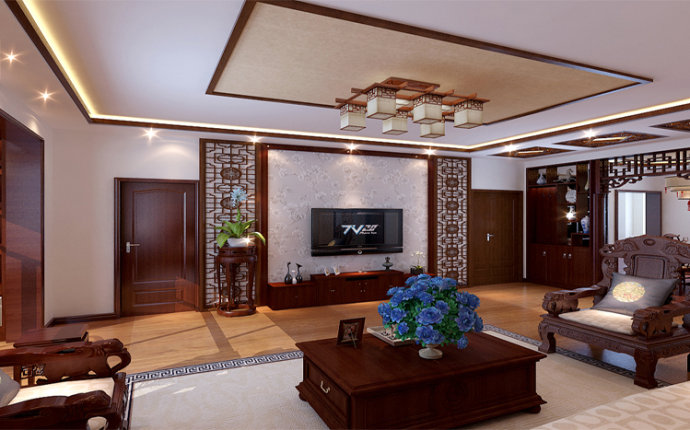 五月花城 中式 三居 家装 客厅图片来自郑州实创装饰啊静在永威五月花城175平中式三居的分享