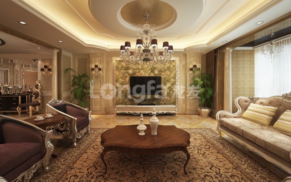 客厅图片来自上海日升装饰李彦龙在逸翠尚府280平-奢华欧式原创作品的分享