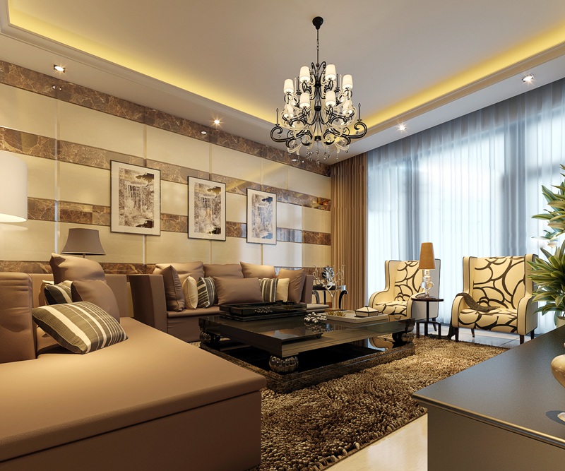 现代 奢华 三居 客厅图片来自沈阳新饰家装饰在保利达江湾城113平米现代奢华风的分享