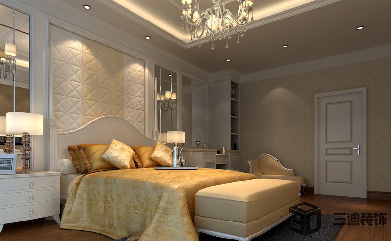 简欧 复式 欧式 卧室图片来自三迪装饰在舒适温馨的简欧风的分享