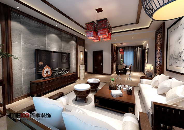 新中式风格 三居室 小资 80后 新房装修 客厅图片来自百家装饰杨乐乐在香格里拉新中式风格的分享