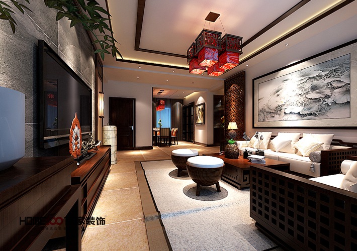 新中式风格 三居室 小资 80后 新房装修 客厅图片来自百家装饰杨乐乐在香格里拉新中式风格的分享