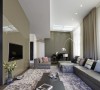 客厅装修设计：删繁就简，没有浮夸的吊灯，只有简约的线条，灰色的地毯呈现一种舒适感。