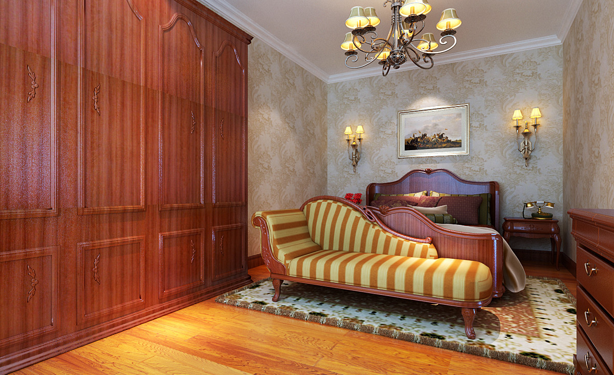 美式乡村 三居 尚海湾豪庭 卧室图片来自实创装饰上海公司在三居室美式乡村风格设计的分享