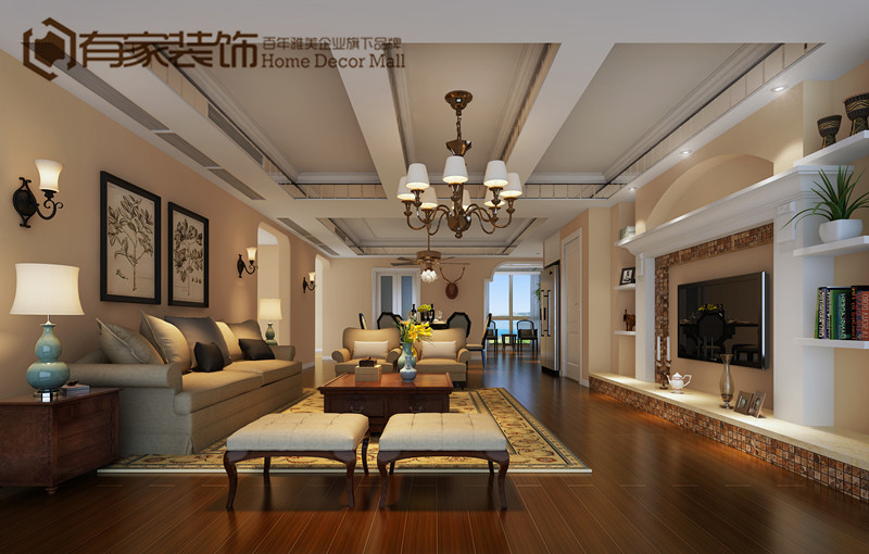 美式 复式 白领 客厅图片来自有家装饰费欢在【有家装饰】江南水都丽岛的分享
