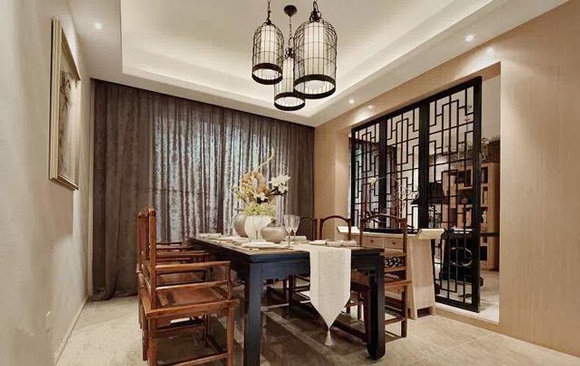 日升装饰 餐厅图片来自装修设计芳芳在120平新中式三居的分享