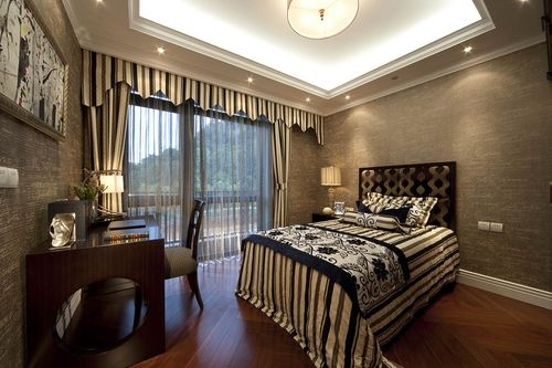 日升装饰 卧室图片来自装修设计芳芳在白桦林居160美式四居的分享