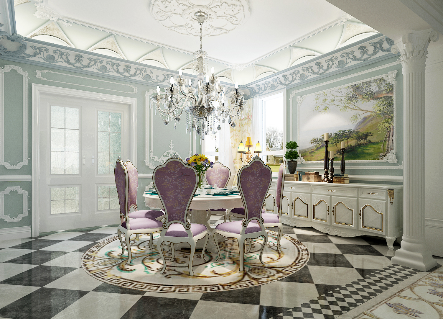 简约 法式 别墅 尚层 餐厅图片来自别墅装修尚层装饰王丽在优雅精致温馨生活的分享
