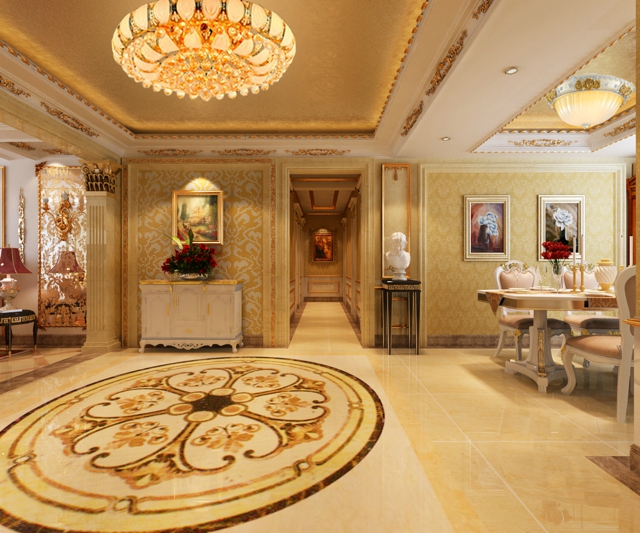 客厅图片来自石家庄元洲装饰效果图在星河御城249平欧式风格装修的分享