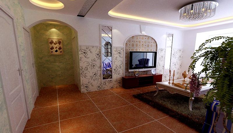 客厅图片来自峰上大宅装饰长沙在北辰三角洲-地中海风格的分享
