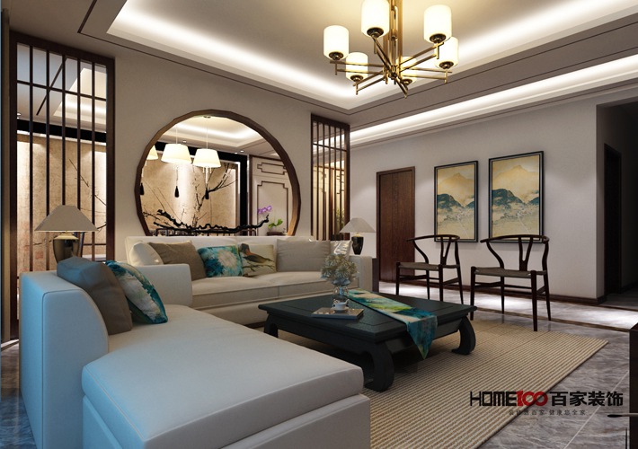 中式 客厅 三居 收纳 白领 小资 客厅图片来自百家装饰杨乐乐在惠民馨苑的分享