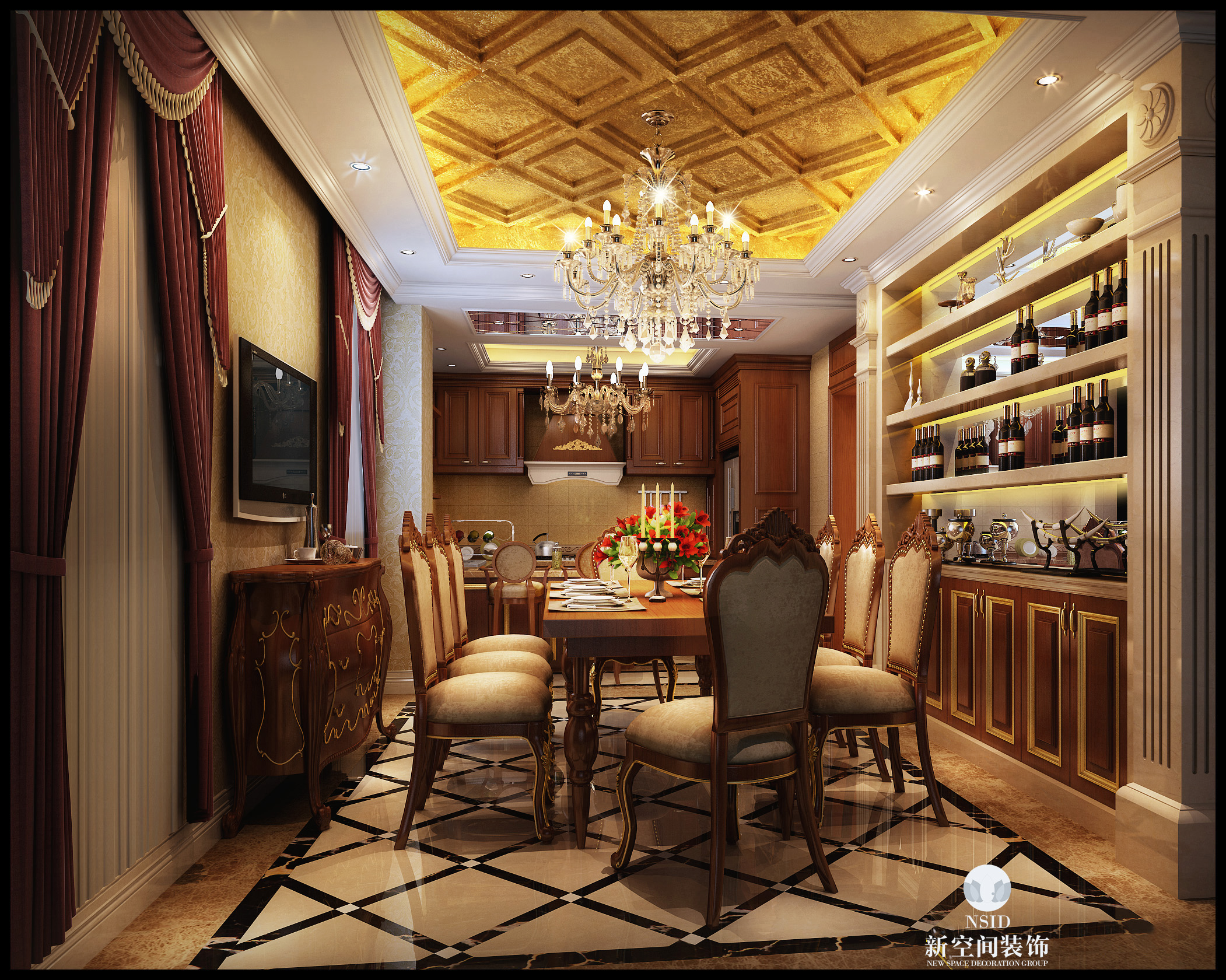 欧式 别墅 古典欧式 餐厅图片来自四川新空间装饰在领秀古典宫廷欧式高清图的分享