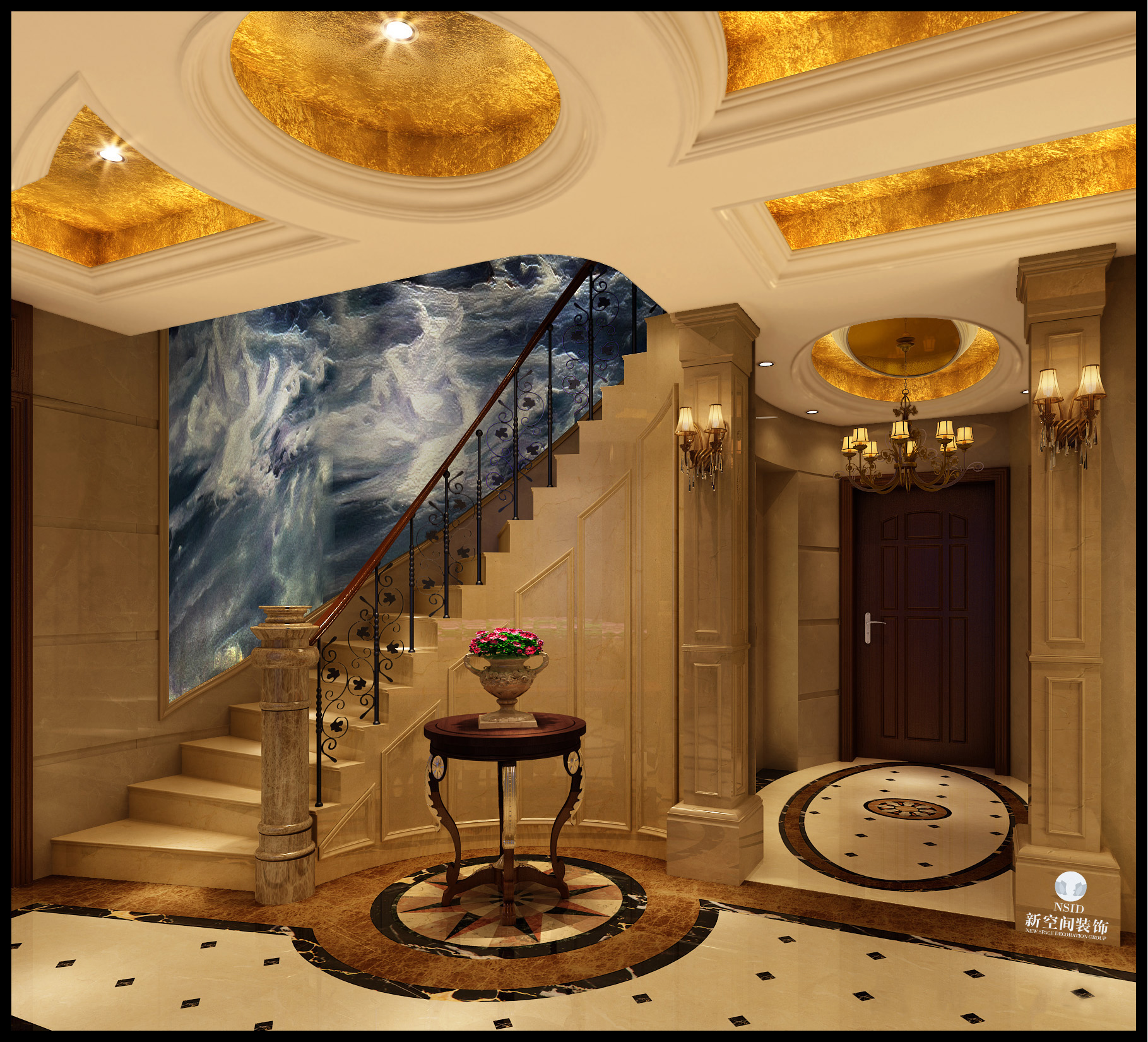 欧式 别墅 古典欧式 楼梯图片来自四川新空间装饰在领秀古典宫廷欧式高清图的分享