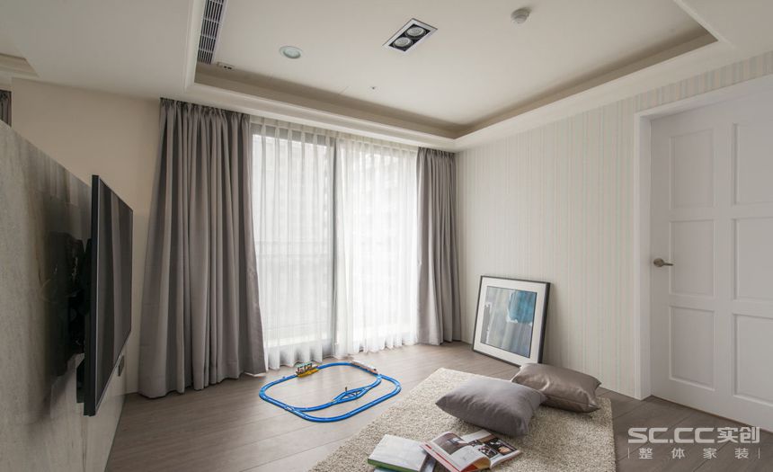 三居 现代 上海 简约 客厅 餐厅 卧室 主卧 儿童房 客厅图片来自实创装饰晶晶在163平恒文星尚湾三居现代三代的分享