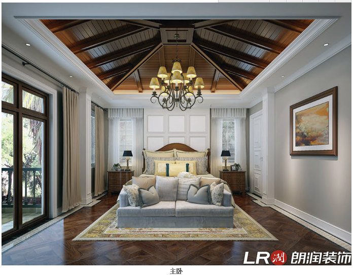 别墅 简约 混搭 美式 卧室图片来自朗润装饰工程有限公司在麓山国际350平米美式风格的分享