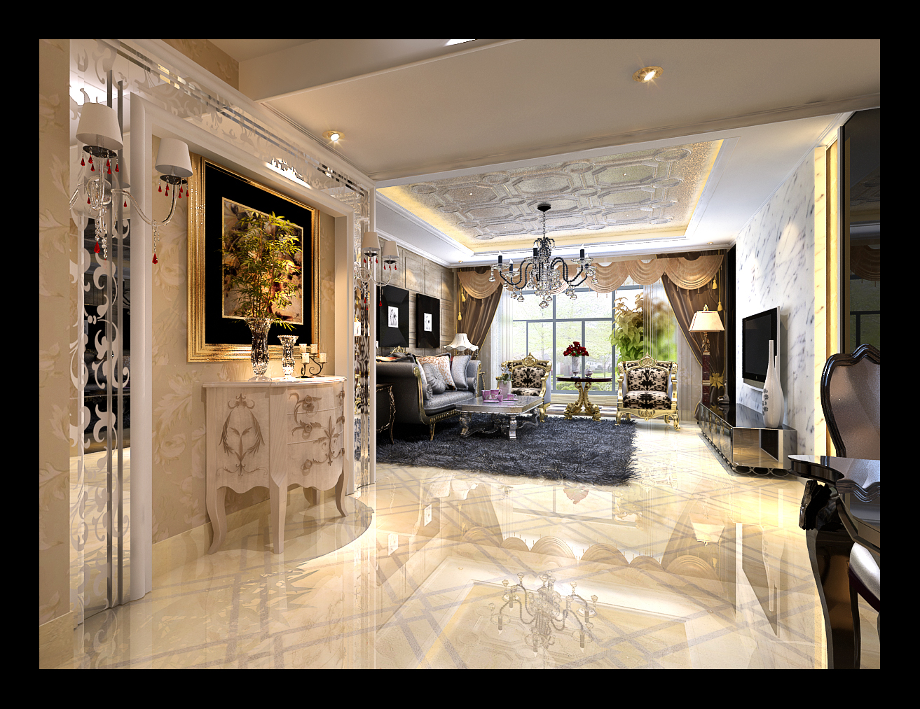 简约 欧式 三居 誉品谷水湾 客厅图片来自实创装饰上海公司在誉品谷水湾三居室简欧风格设计的分享