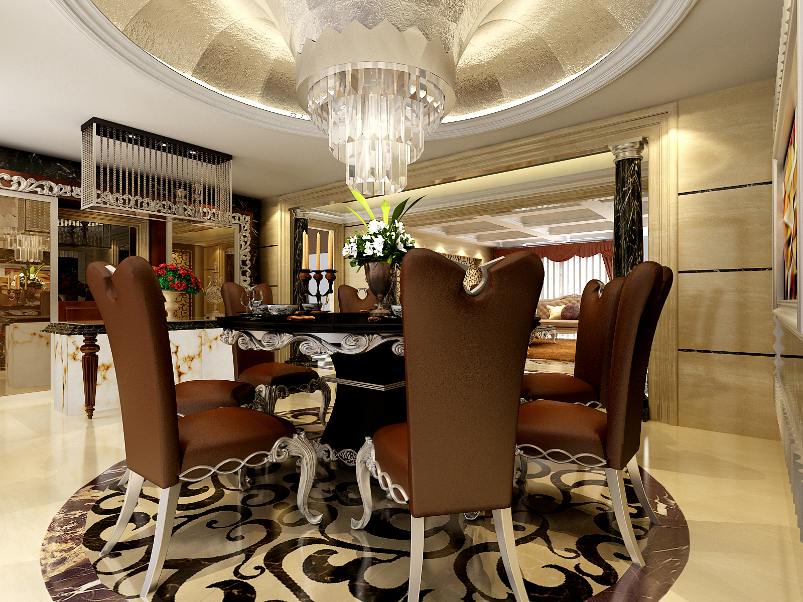 别墅 欧式 尊贵 餐厅图片来自湖南点石家装在奥林匹克花园麒麟阁的分享