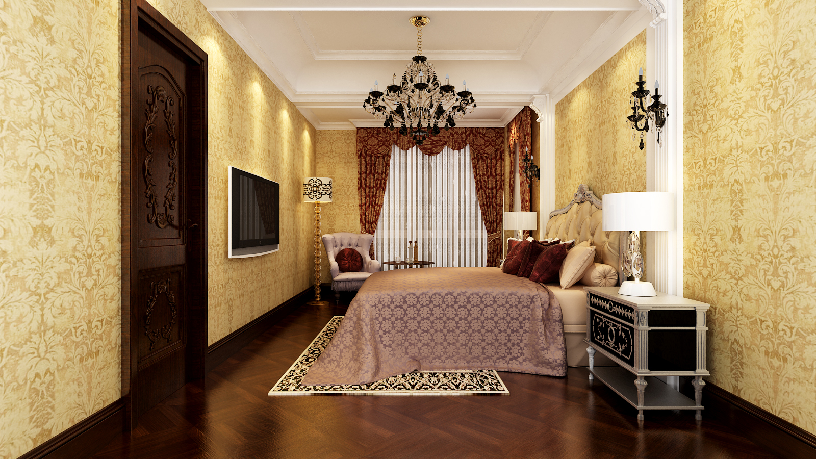 别墅 欧式 尊贵 卧室图片来自湖南点石家装在奥林匹克花园麒麟阁的分享