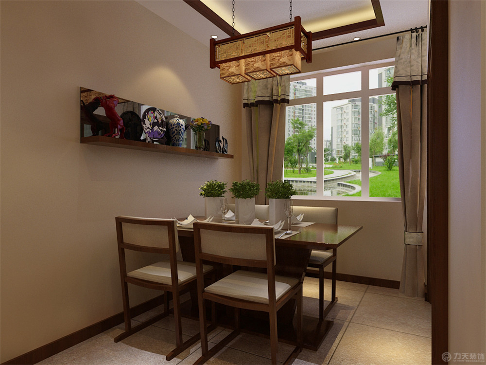 中式 二居 白领 收纳 80后 小资 餐厅图片来自阳光力天装饰在力天装饰-金才园91㎡的分享