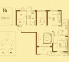 贰号城邦89平三室两厅现代简约装修户型方案平面图