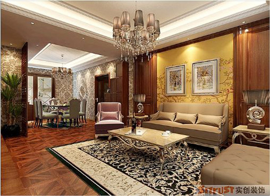 保利百合 中式 三居 家装 整体 客厅图片来自郑州实创装饰啊静在保利百合中式三居的分享
