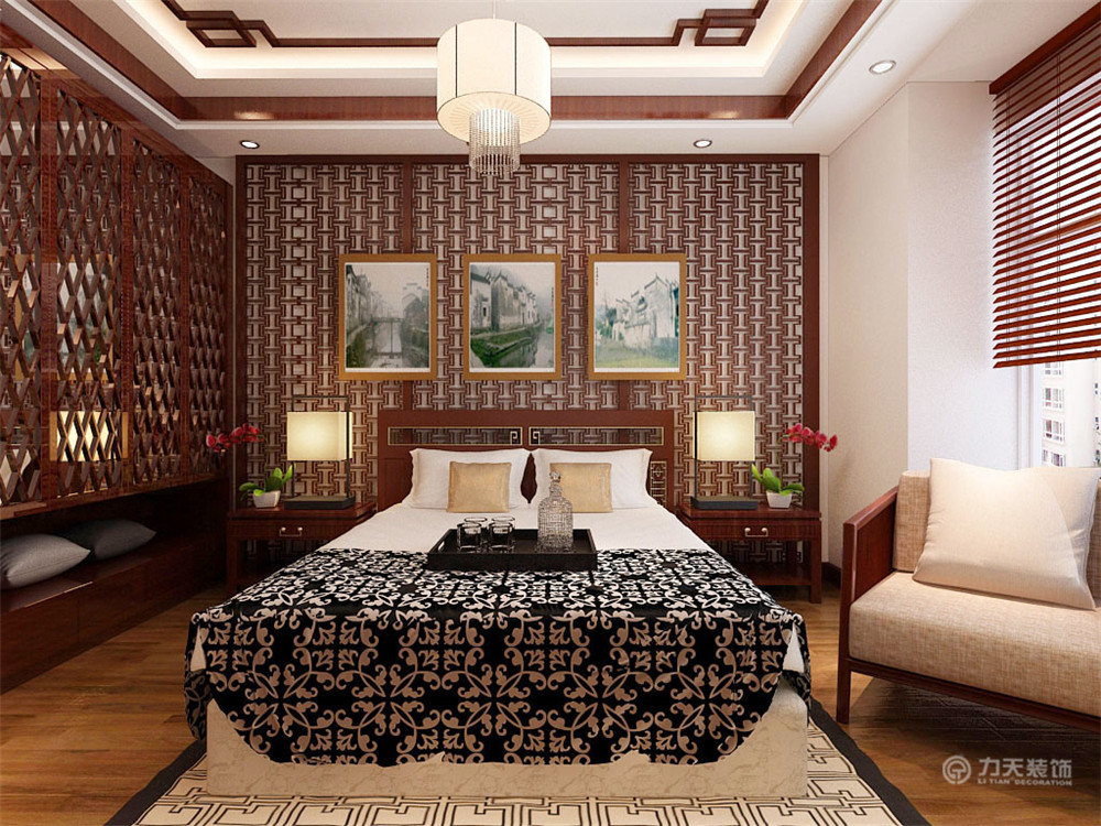中式 二居 白领 收纳 80后 小资 卧室图片来自阳光力天装饰在力天装饰-碧桂园119㎡的分享