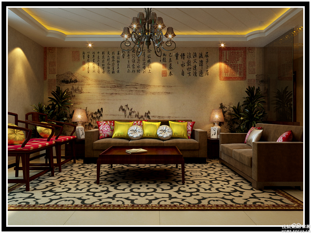 客厅图片来自上海日升装饰李彦龙在龙发装饰-紫汀苑中式风格的分享