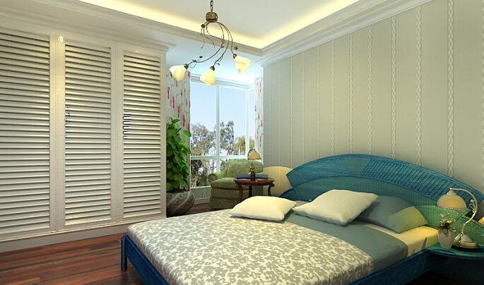地中海 中信府 卧室图片来自紫禁尚品设计师李擎在中信府地中海风格案例的分享