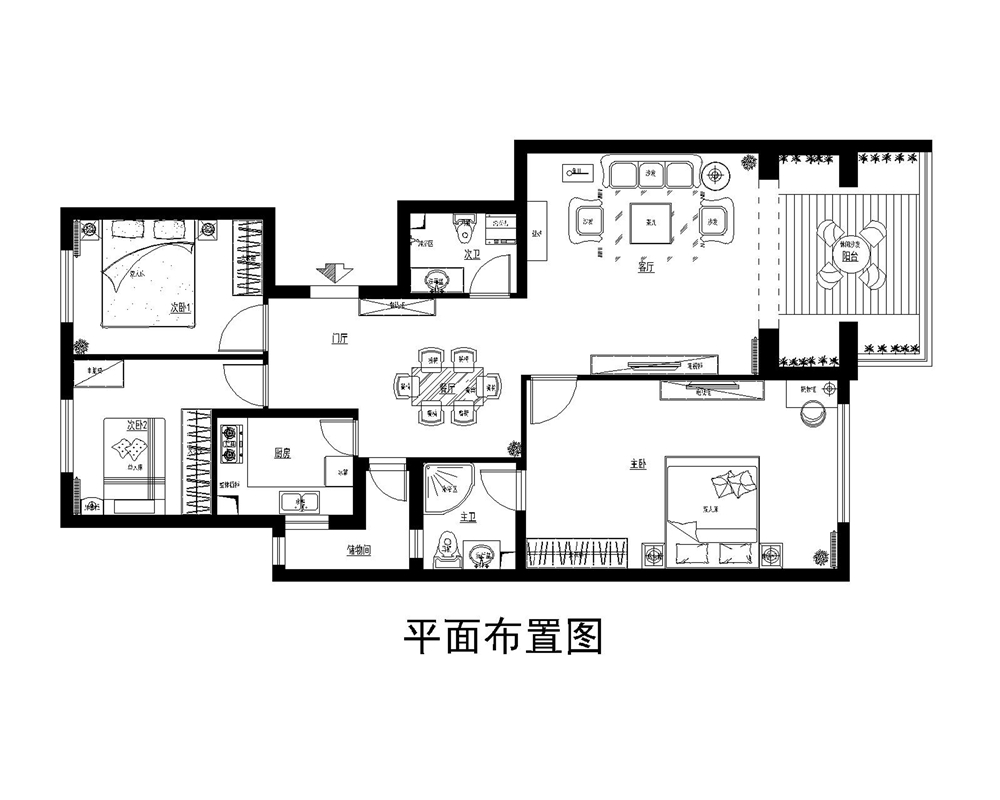 三居 白领 收纳 小资 旧房改造 80后 户型图图片来自实创装饰完美家装在高教新城125平中式古典风格案例的分享