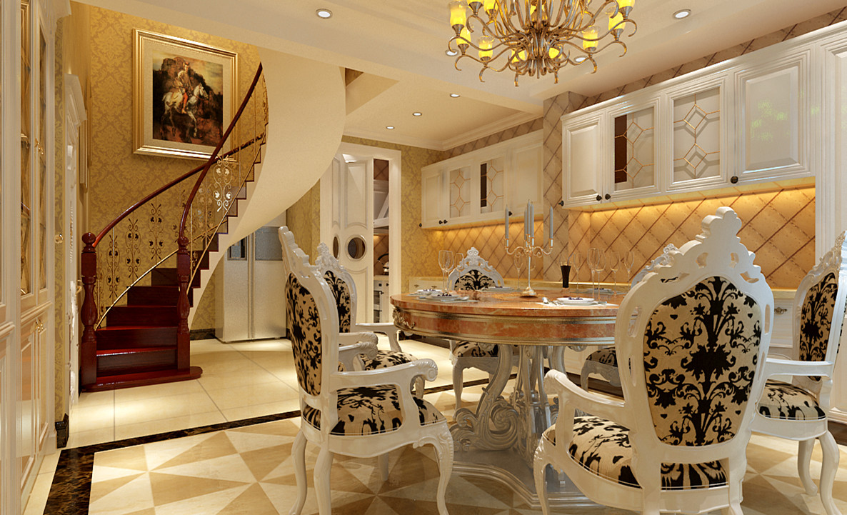 欧式 别墅 白领 收纳 旧房改造 小资 80后 餐厅图片来自实创装饰完美家装在顺鑫花语210平欧式风格案例赏析的分享