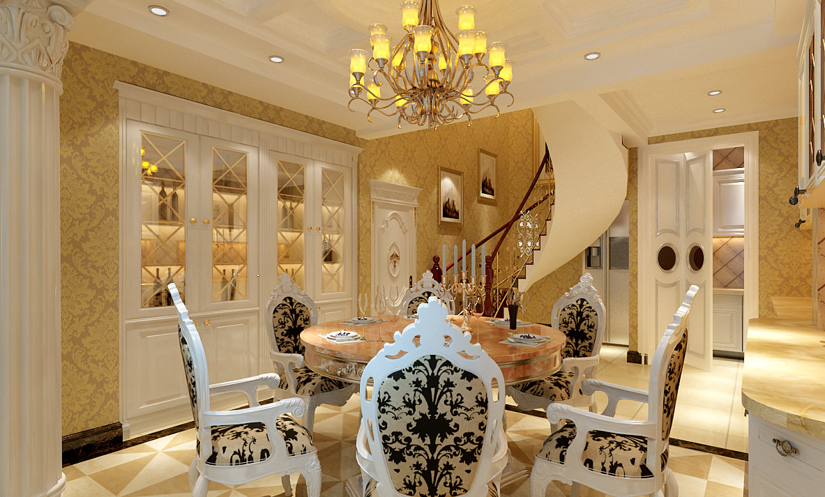欧式 别墅 白领 收纳 旧房改造 小资 80后 餐厅图片来自实创装饰完美家装在顺鑫花语210平欧式风格案例赏析的分享