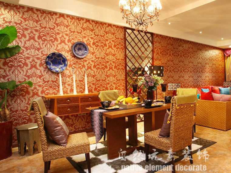 东景花园 东南亚 温馨 餐厅图片来自自然元素装饰在东景花园东南亚装修案例的分享