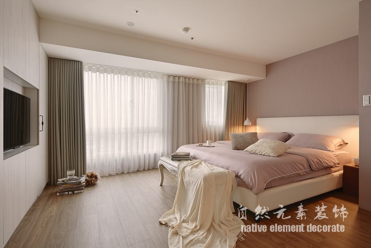 简约 财富港 清爽 卧室图片来自自然元素装饰在财富港简约风格装修案例的分享