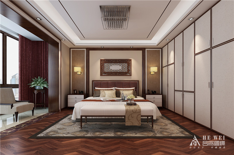 新中式 “国色” 别墅 卧室图片来自北京精诚兴业装饰公司在延庆悦泽苑的分享