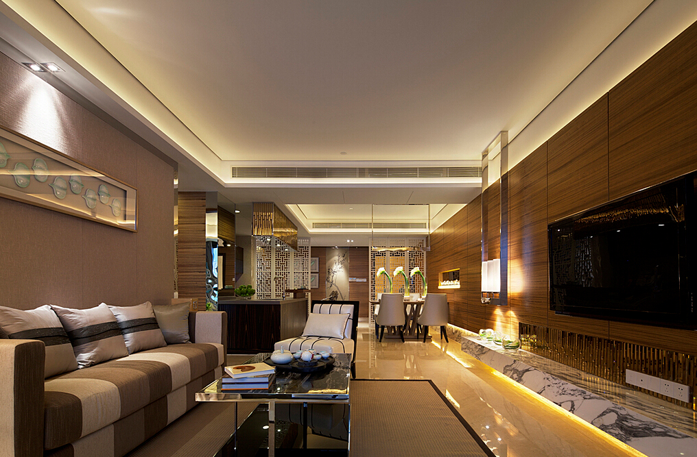 新中式 华贸城 客厅图片来自紫禁尚品设计师李擎在华贸城新中式案例的分享