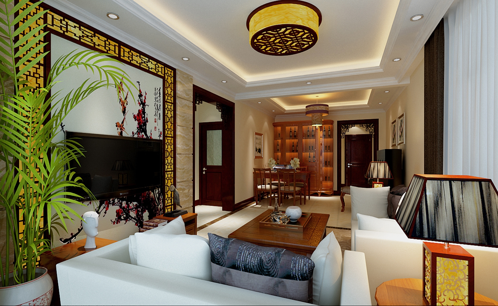 简约 中式 两居 客厅图片来自实创装饰上海公司在徐汇区81.6平中式风格装修效果图的分享