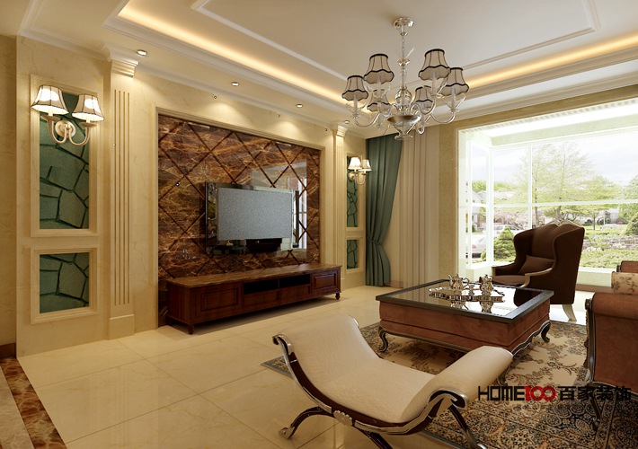 客厅图片来自百家装饰杨乐乐在和泓国际150简欧风格的分享