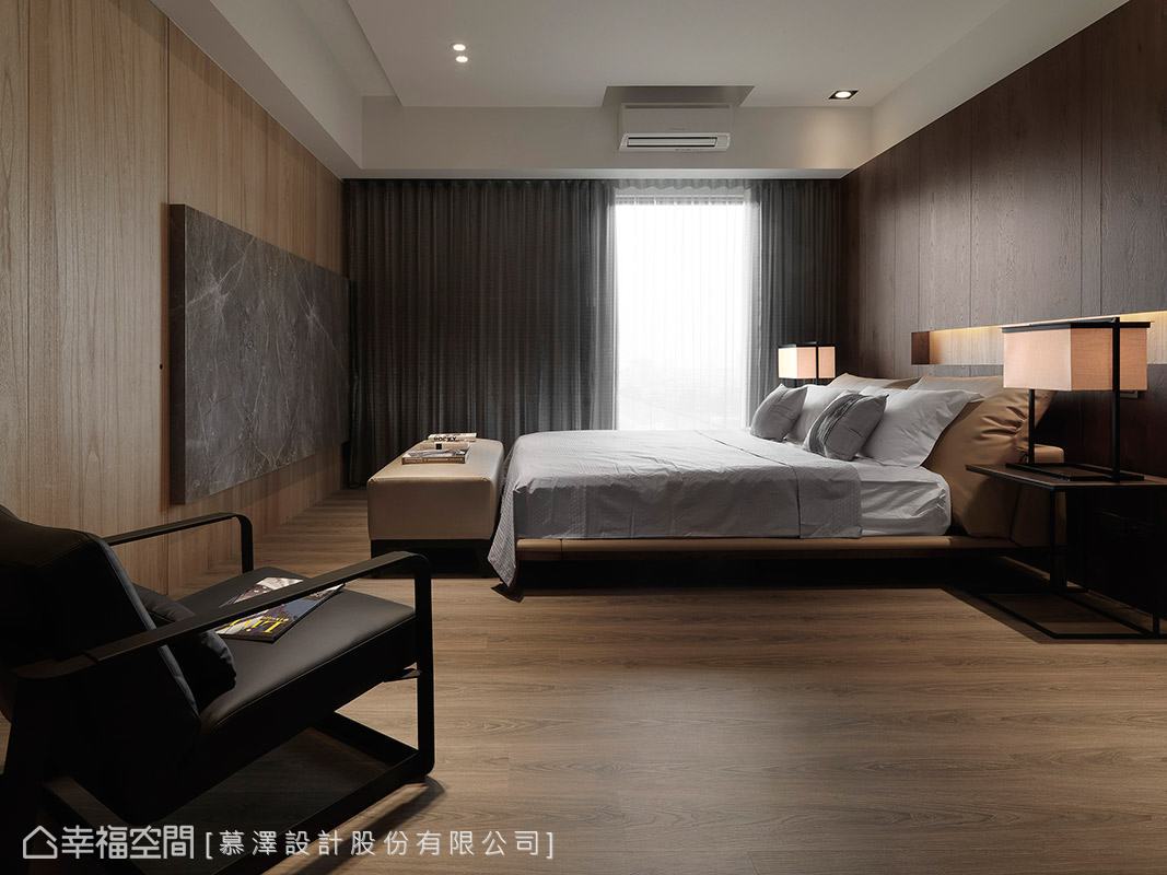 简约 三居 白领 卧室图片来自幸福空间在290平 木色时尚现代风格的分享