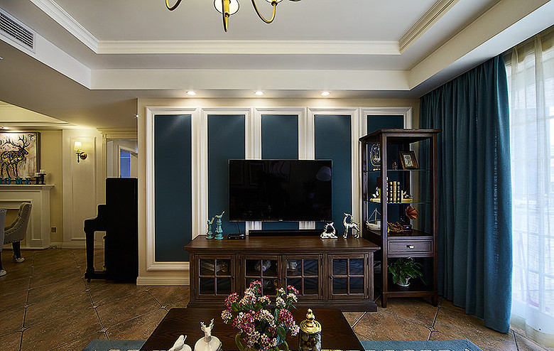 客厅图片来自家装大管家在清新文艺 120平简约美式舒适3居的分享